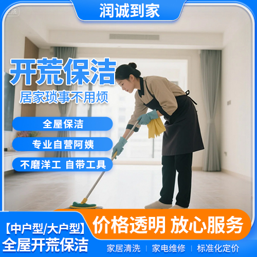 全屋开荒保洁   装修后初次保洁（含墙面除尘、玻璃清洁等）5~6 小时